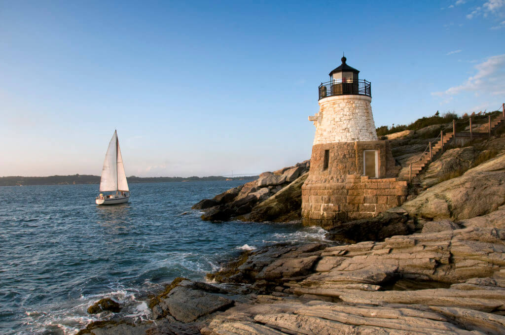 Castle Hill Lighthouse in Newport, Rhode Island