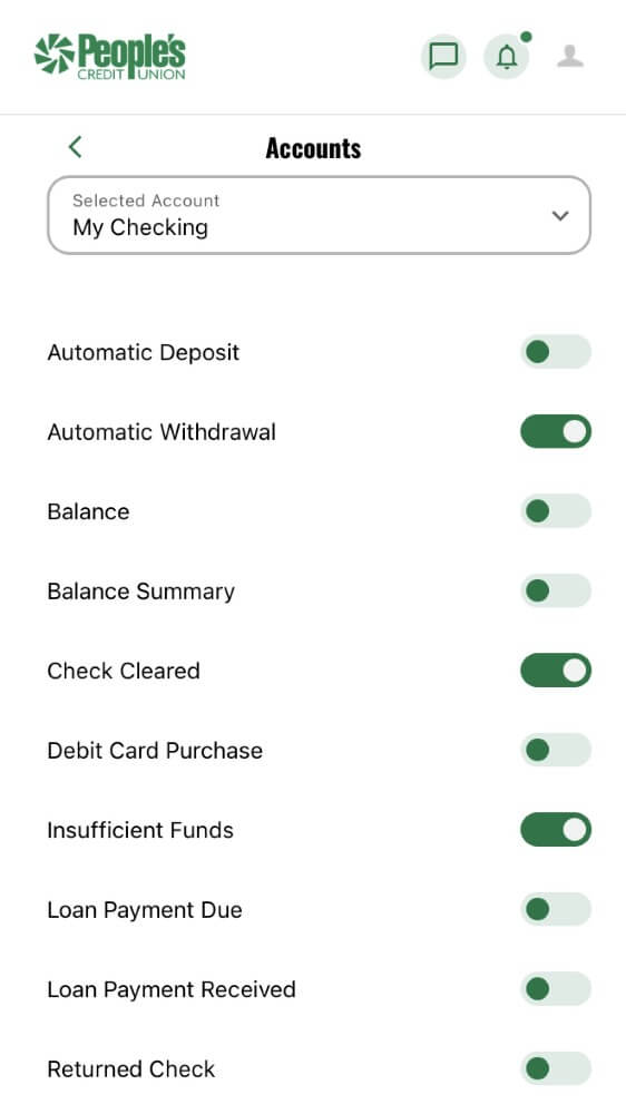 Account Alert Settings